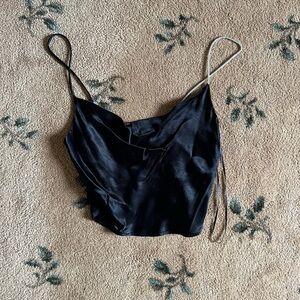 Zara Black Satin Top